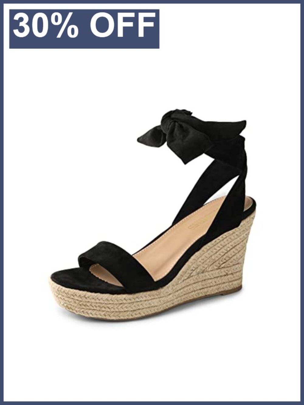 Dream Pairs Women's Espadrille Wedge Sandals Faux Suede Ankle Strap Lace Up
